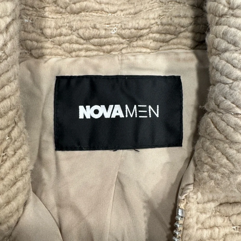 Textured Fashion Nova Zip-Up Sweater - Brown